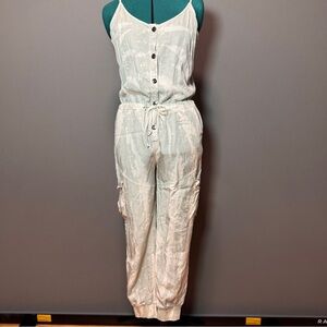 Vintage Havana Gray & White Button-Front Jumpsuit